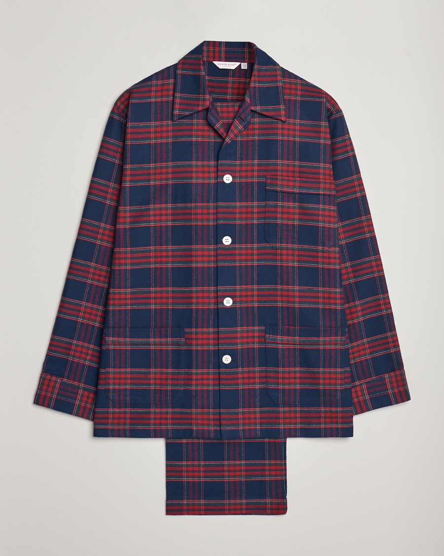 Herren | Schlafanzüge & Bademäntel | Derek Rose | Cotton Flannel Checked Pyjama Set Multi