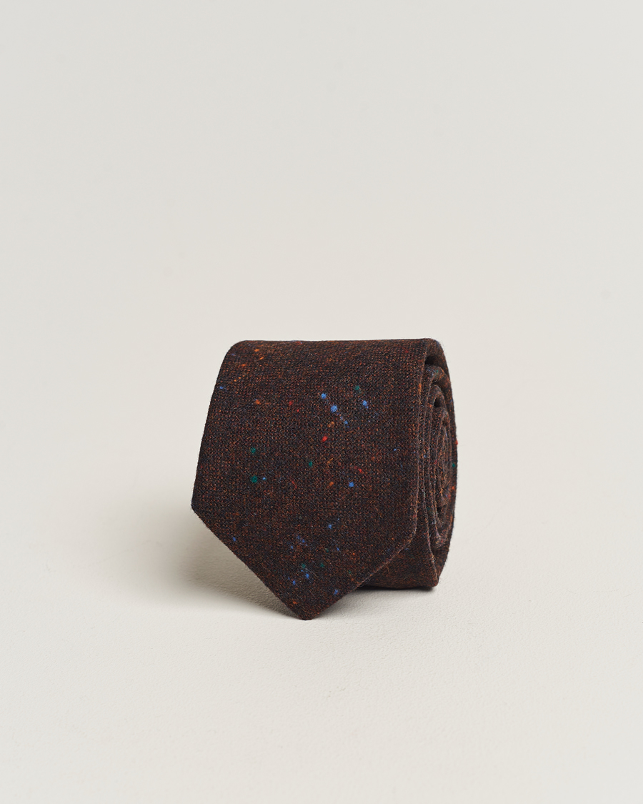 Herren | Amanda Christensen Wool Donegal 8cm Tie Wine | Amanda Christensen | Wool Donegal 8cm Tie Wine