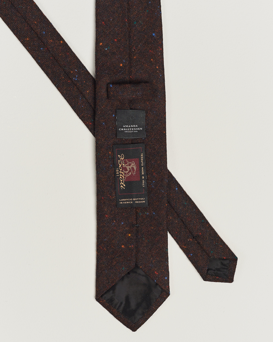 Herren | Amanda Christensen Wool Donegal 8cm Tie Wine | Amanda Christensen | Wool Donegal 8cm Tie Wine