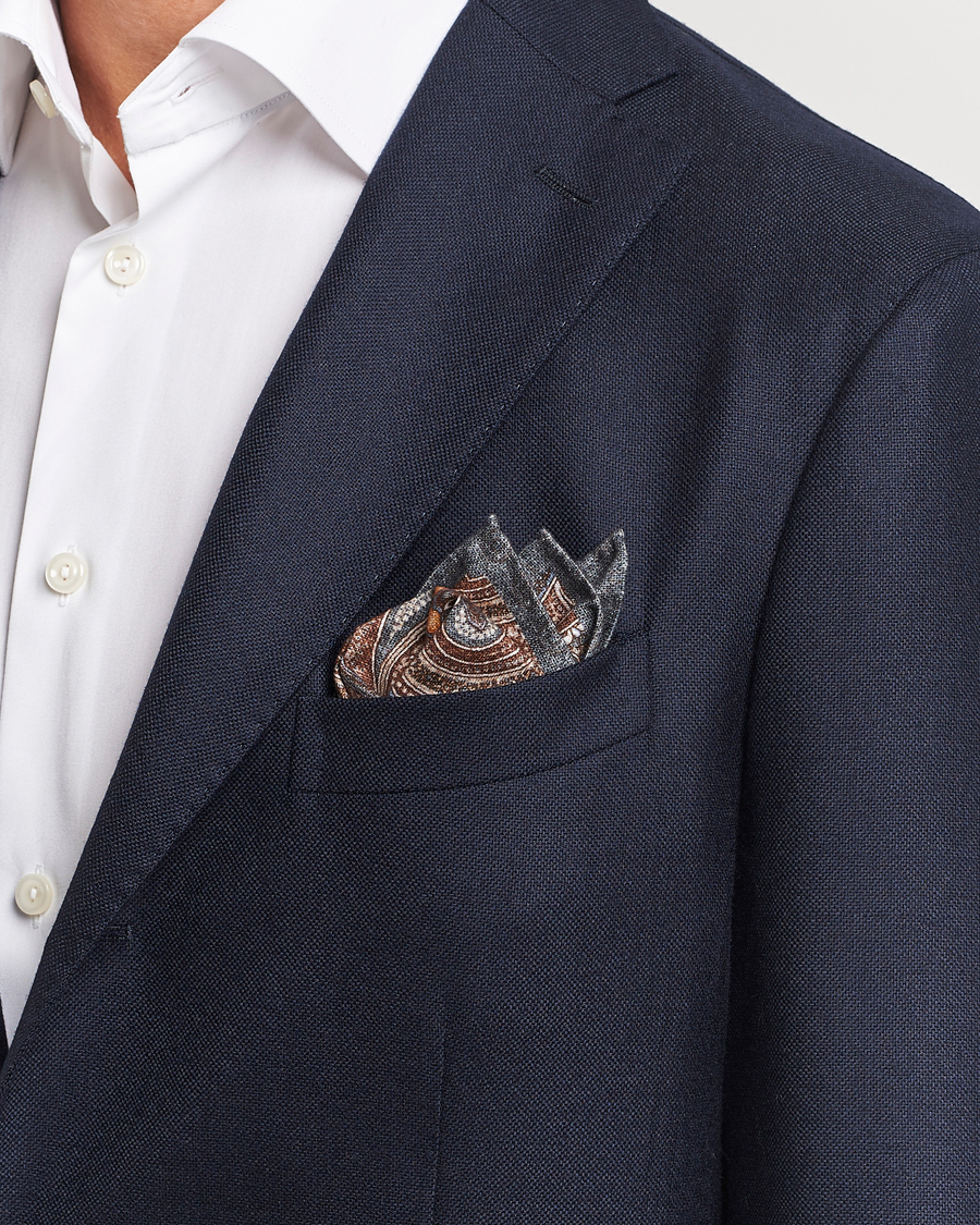 Herren | Amanda Christensen Cotton Flannel Doublefaced Pocket Square Grey | Amanda Christensen | Cotton Flannel Doublefaced Pocket Square Grey