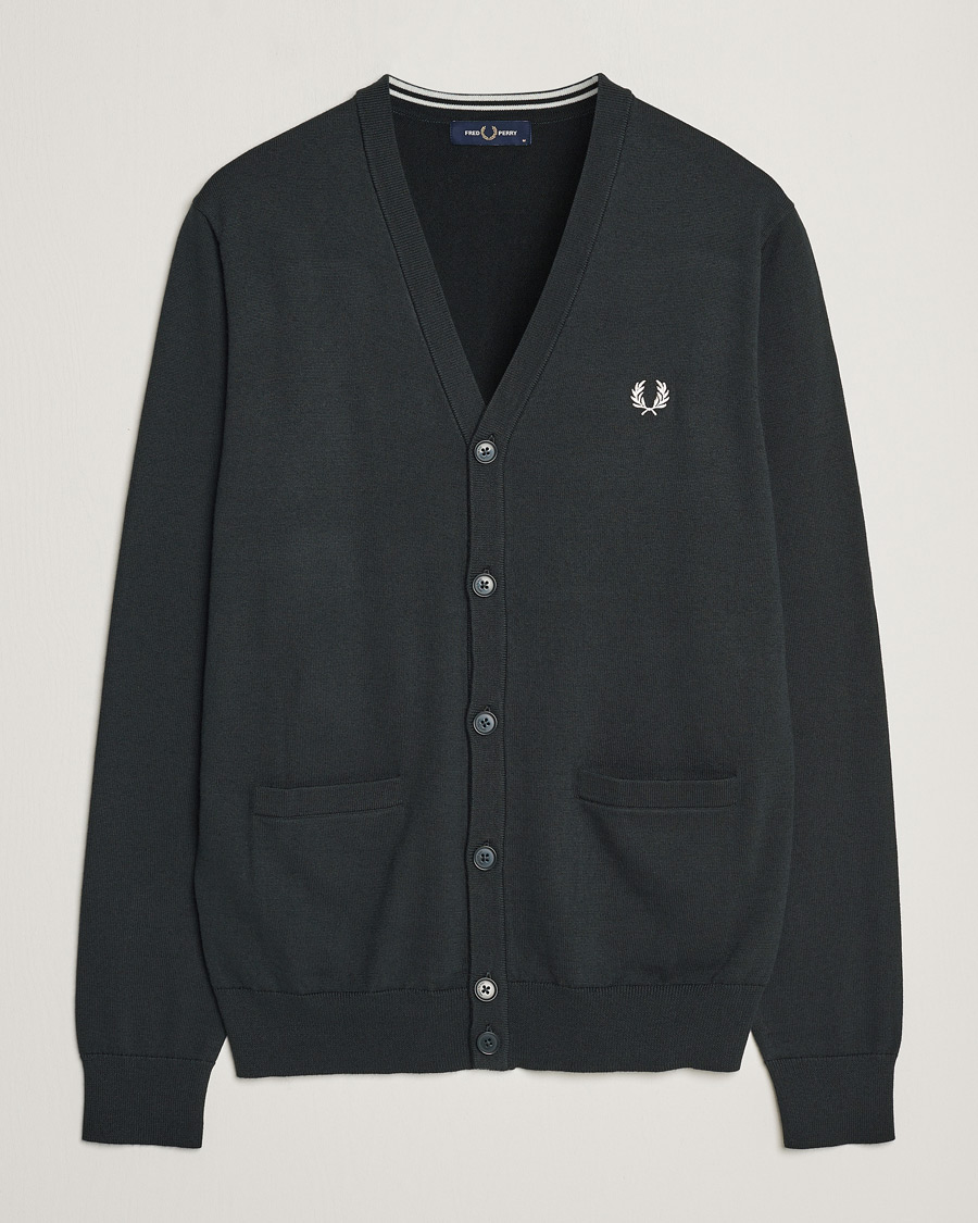 Herren | Fred Perry | Fred Perry | Knitted Cardigan Night Green