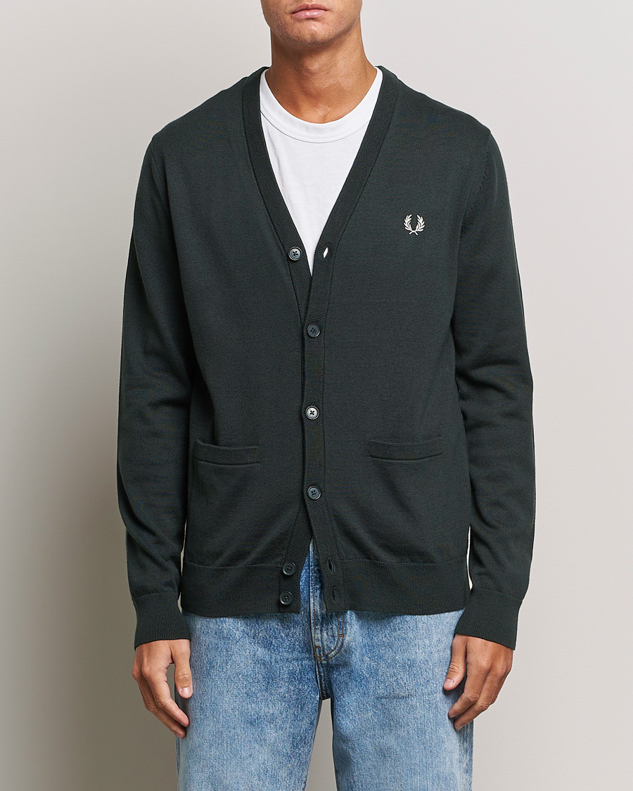 Herren | Fred Perry | Fred Perry | Knitted Cardigan Night Green