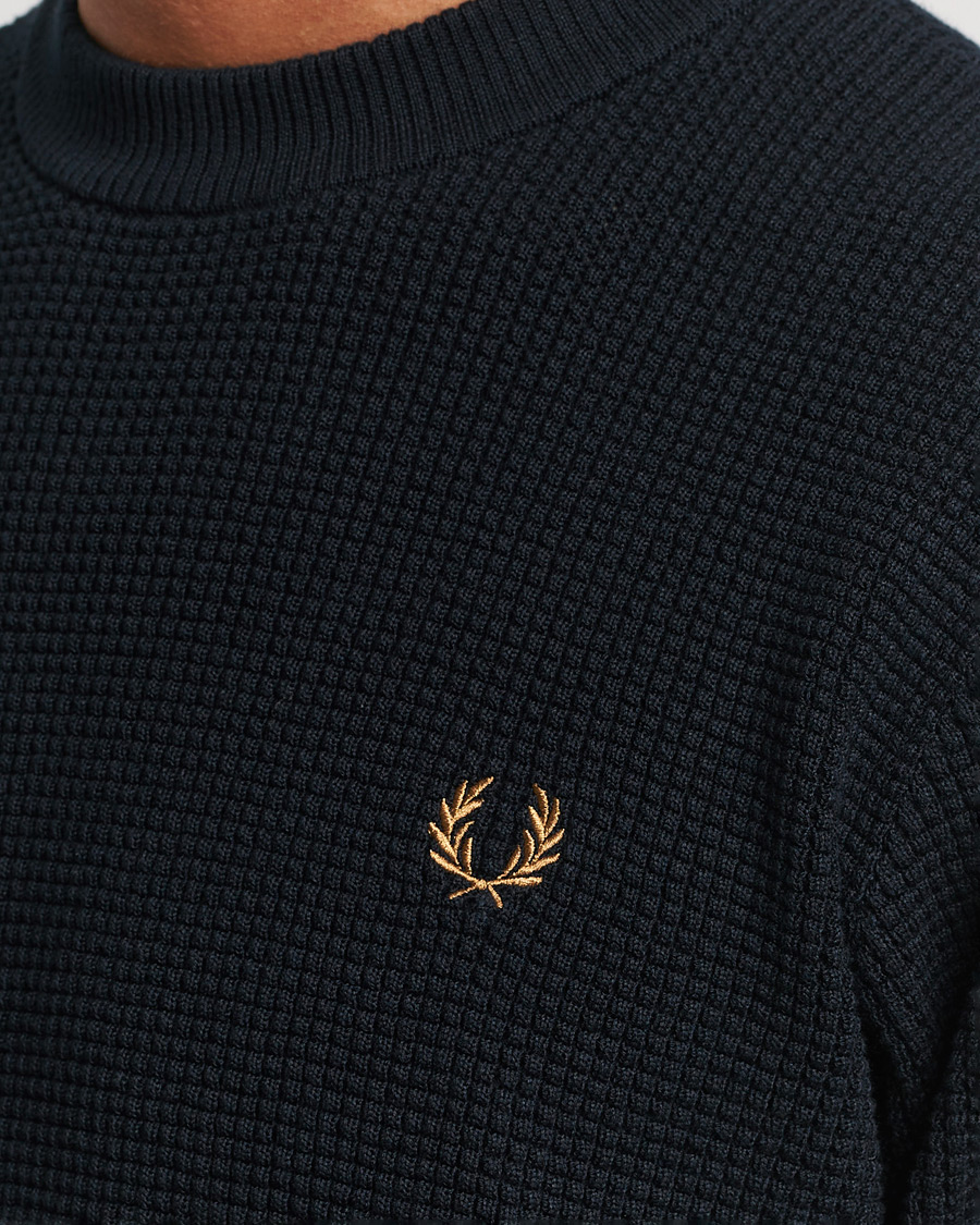Herren | Pullover | Fred Perry | Waffle Stitch Jumper Navy