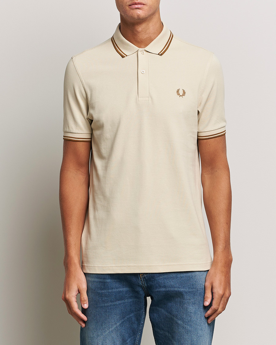 Herren | Best of British | Fred Perry | Twin Tipped Polo Shirt Oatmeal