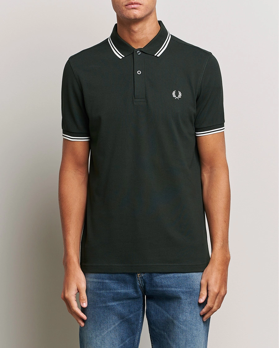 Herren |  | Fred Perry | Twin Tipped Polo Shirt Night Green