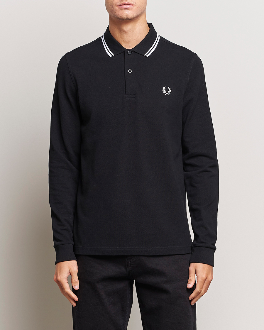 Herren | Poloshirt | Fred Perry | Long Sleeve Twin Tipped Shirt Black