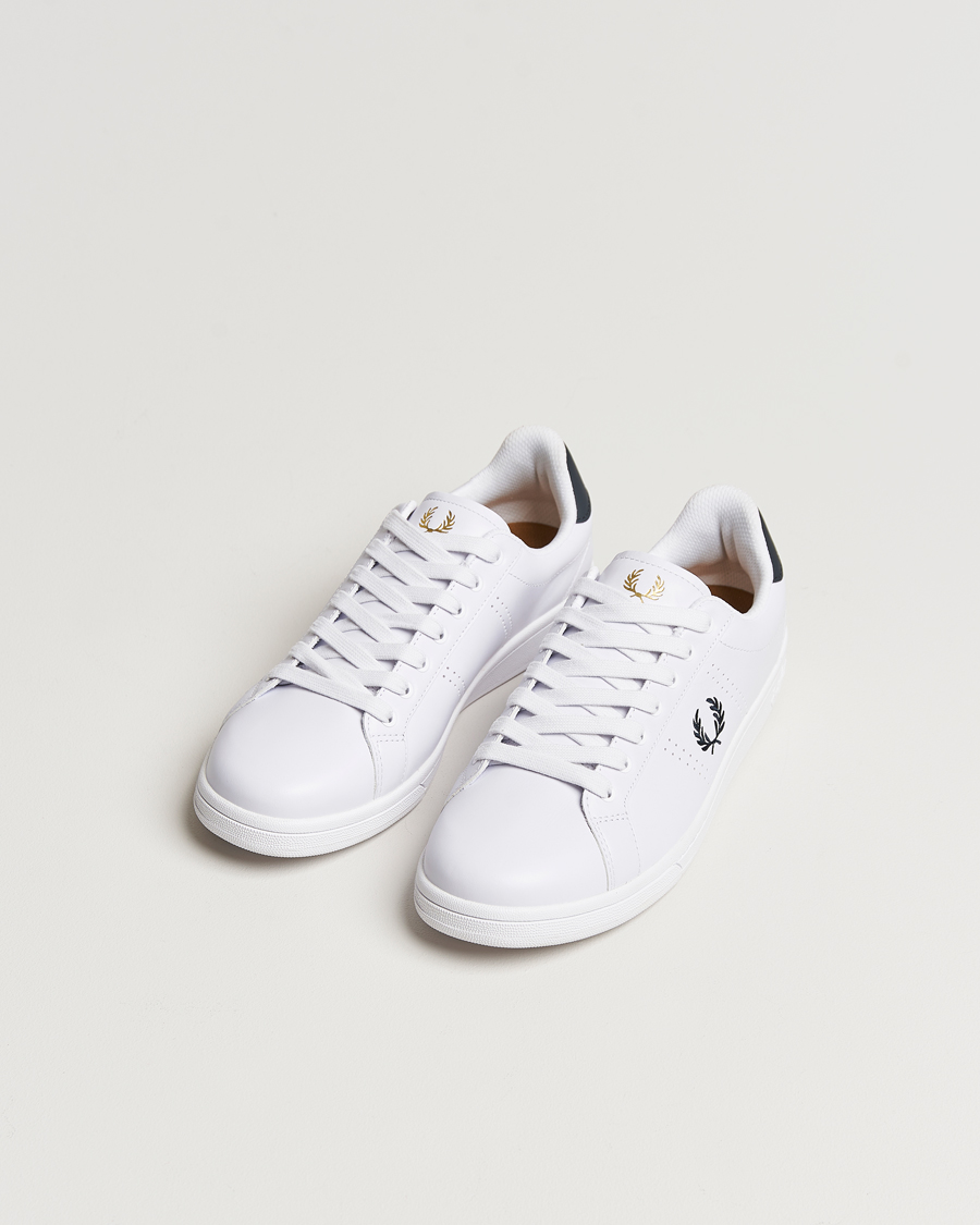 Herren |  | Fred Perry | B721 Leather Sneakers White/Navy