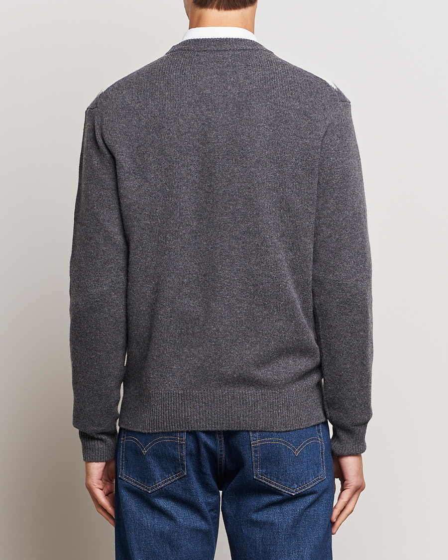Herren | Pullover | GANT | Lambswool Argyle Crew Neck Sweater Charcoal Melange