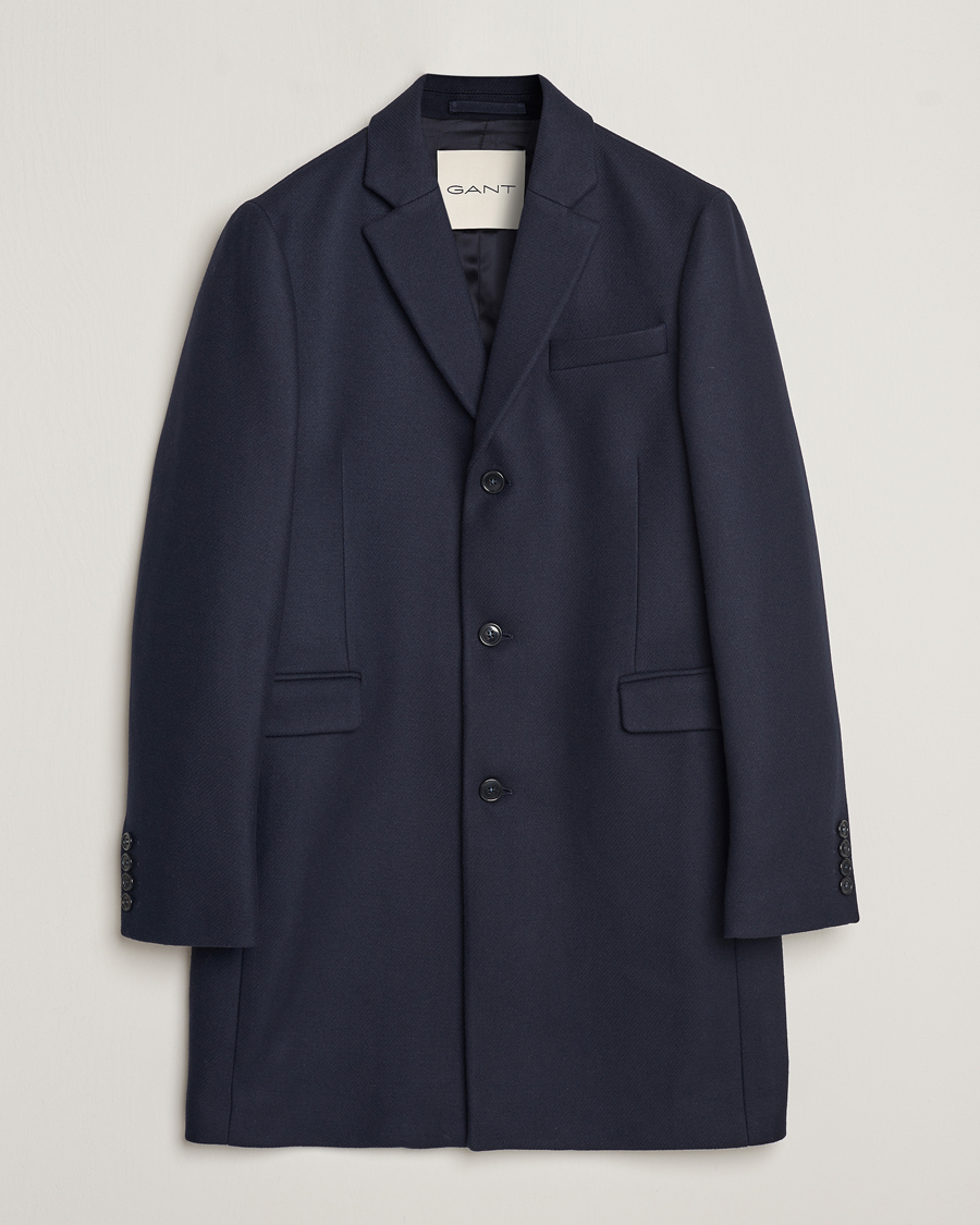 GANT Tailored Wool Coat Night Blue