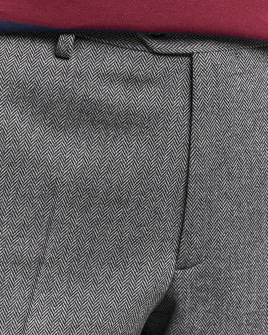 Herren | Hosen | Gant | Tapered Herringbone Wool Pants Black