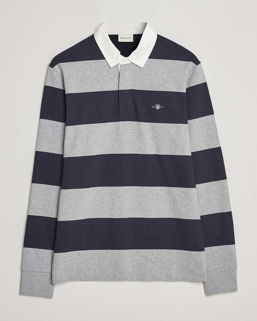 Herren | Pullover | GANT | Barstriped Rugger Grey/Navy