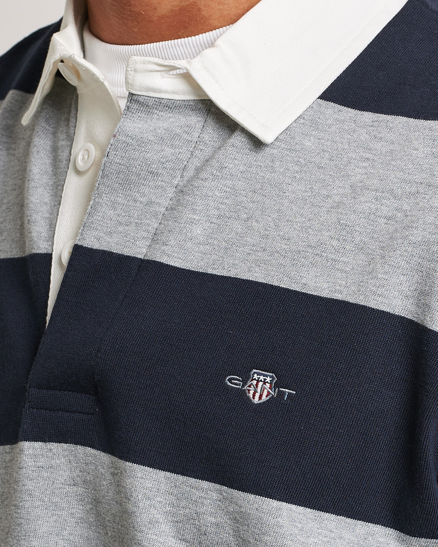 Herren | Pullover | GANT | Barstriped Rugger Grey/Navy
