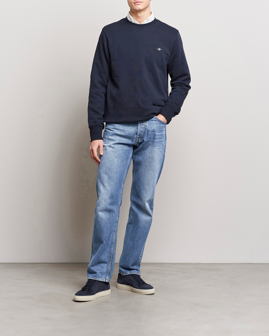 Herren | Pullover | Gant | Original Crew Neck Sweatshirt Evening Blue