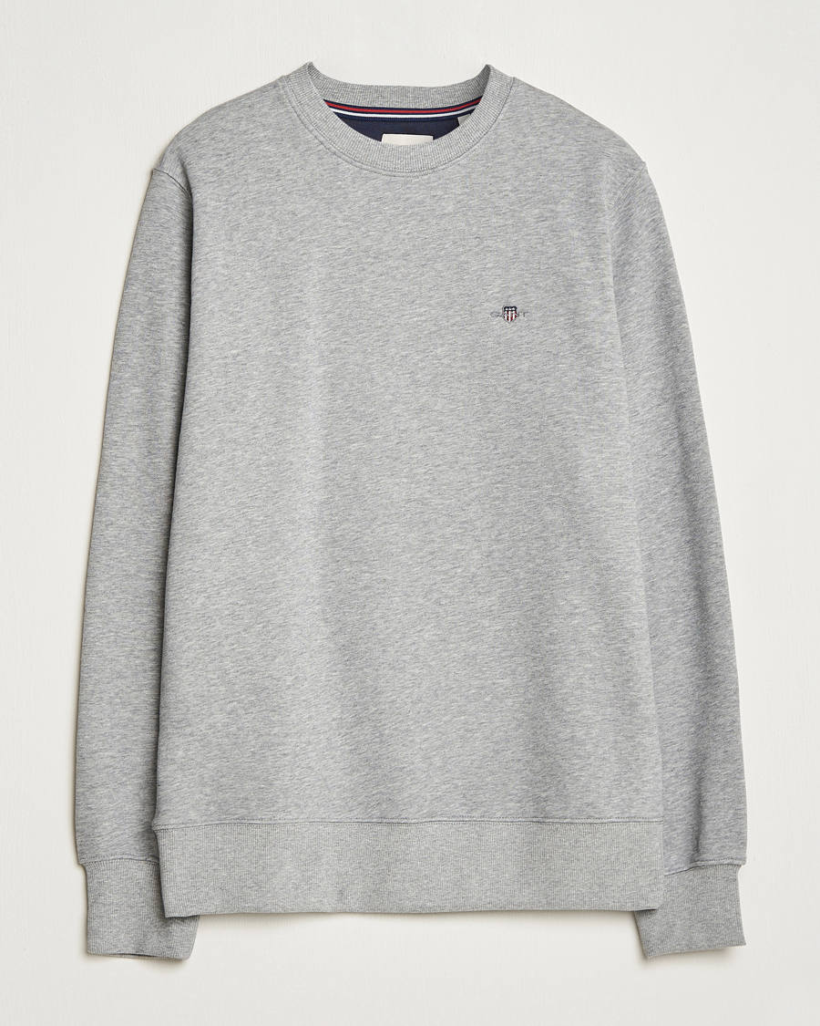 Herren | Pullover | Gant | Original Crew Neck Sweatshirt Grey Melange