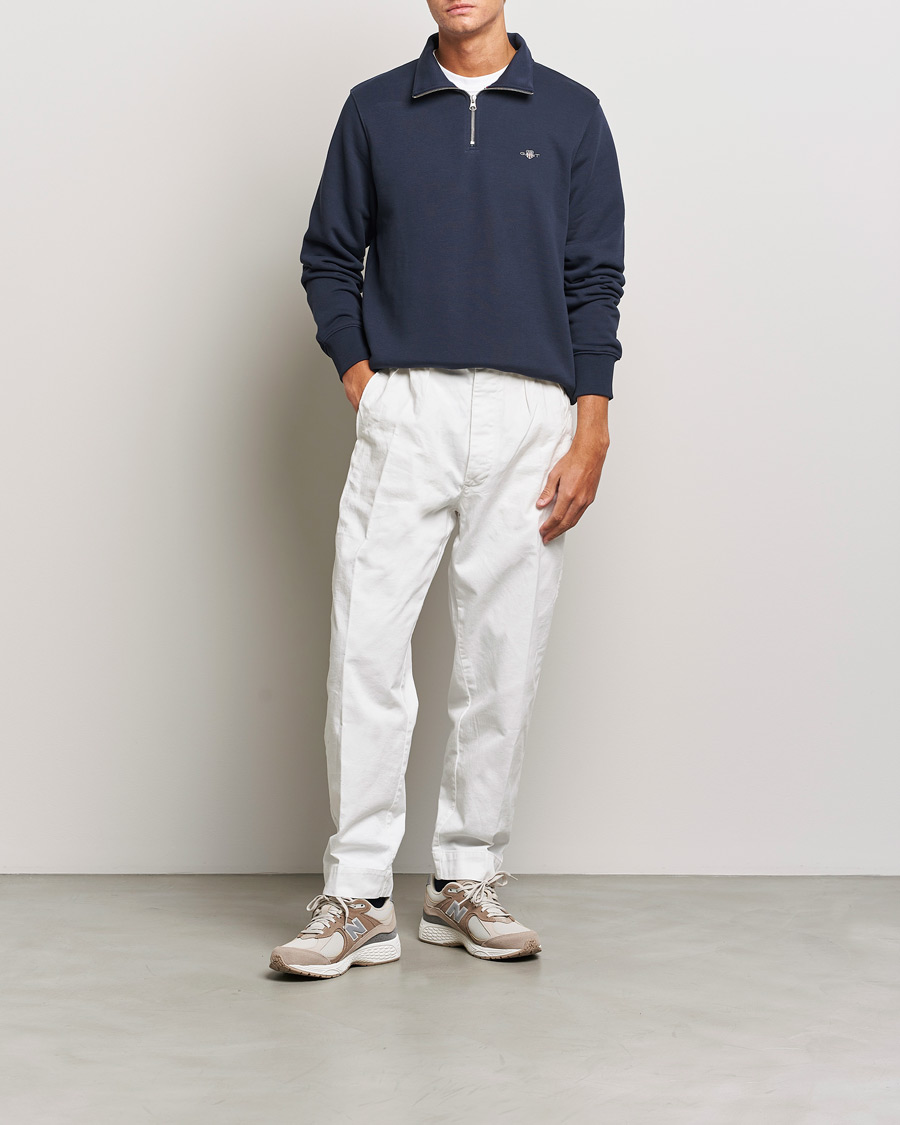 Herren | Pullover | GANT | Original Shield Half Zip Sweater Evening Blue