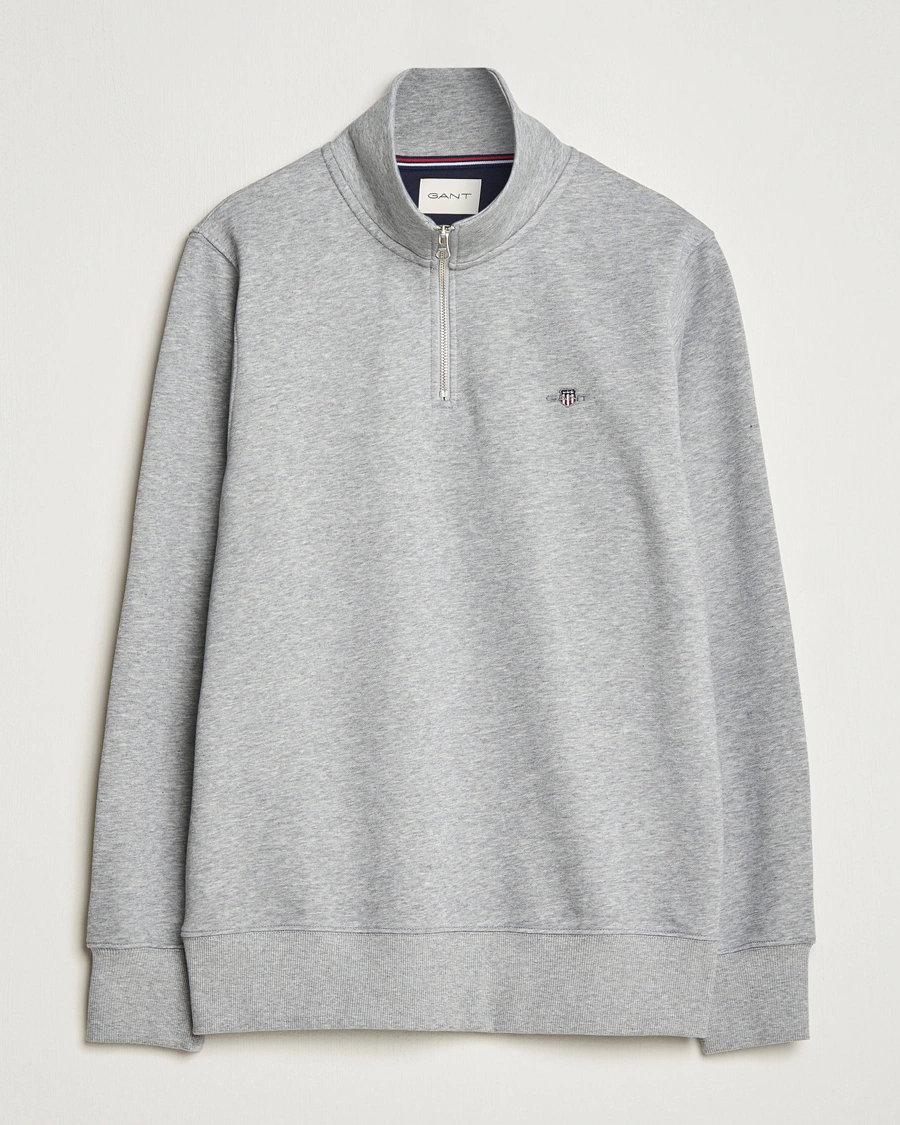 Herren | Pullover | GANT | Original Half Zip Sweater Grey Melange