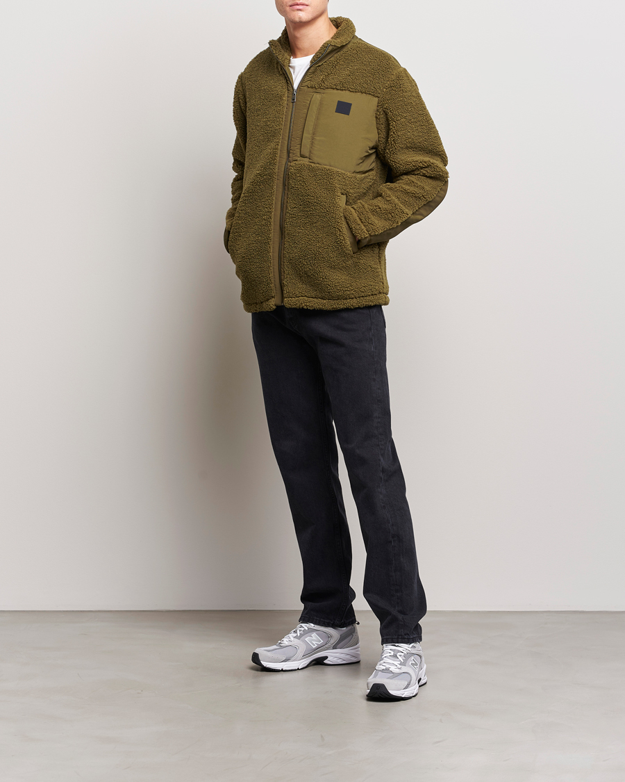 Herren | Pullover | GANT | Sherpa Fleece Full Zip Dark Cactus