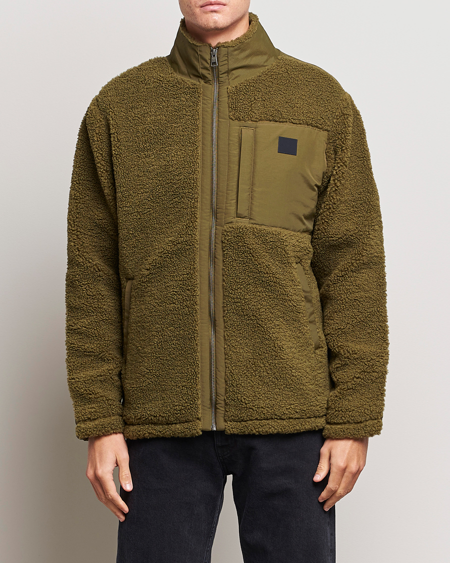 Herren | Pullover | GANT | Sherpa Fleece Full Zip Dark Cactus