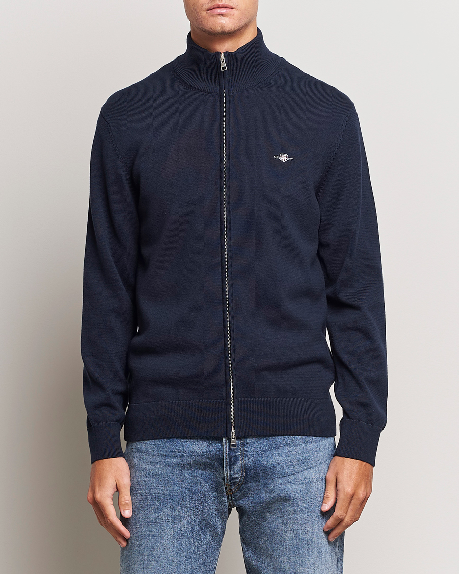 Herren | | GANT | Cotton Full Zip Evening Blue