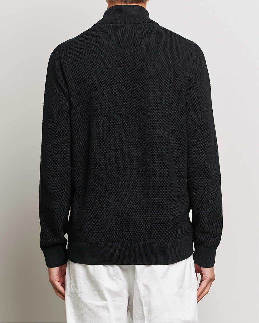 Herren | Pullover | GANT | Cotton Pique Full-Zip Sweater Black