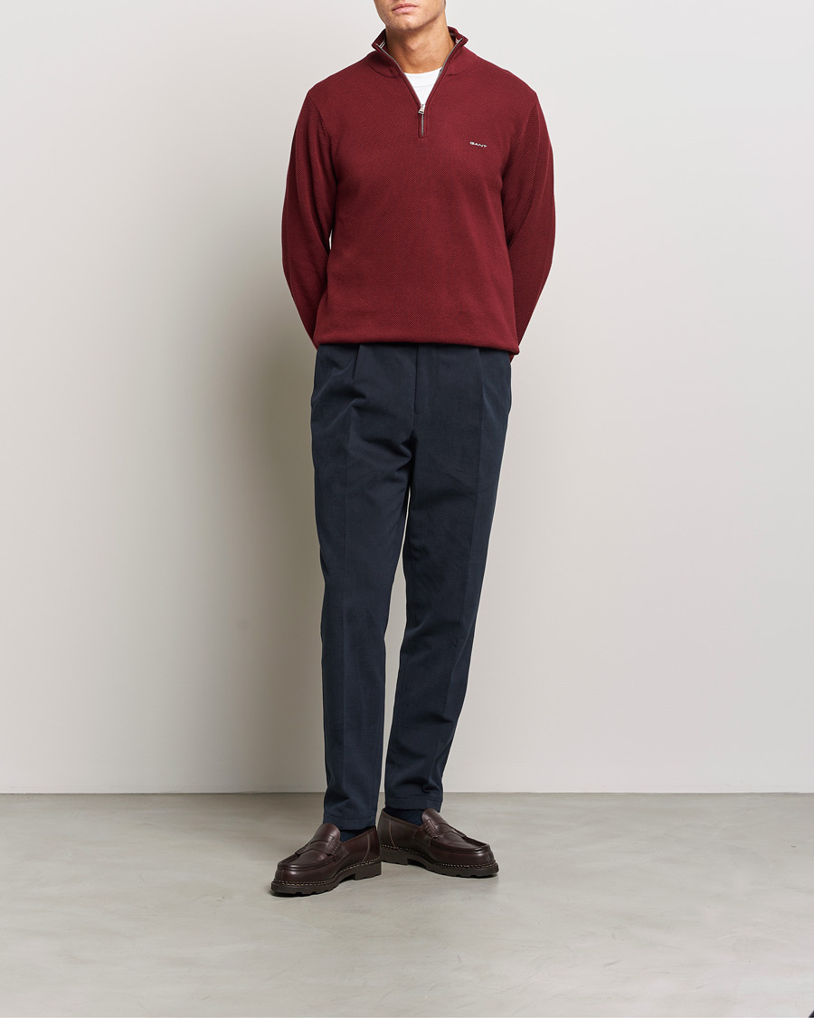 Herren | Pullover | GANT | Cotton Pique Half Zip Plumped Red