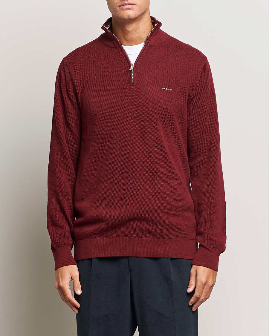 Herren |  | GANT | Cotton Pique Half Zip Plumped Red