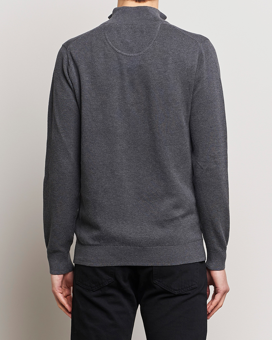 Herren | Pullover | GANT | Cotton Pique Half Zip Antracite