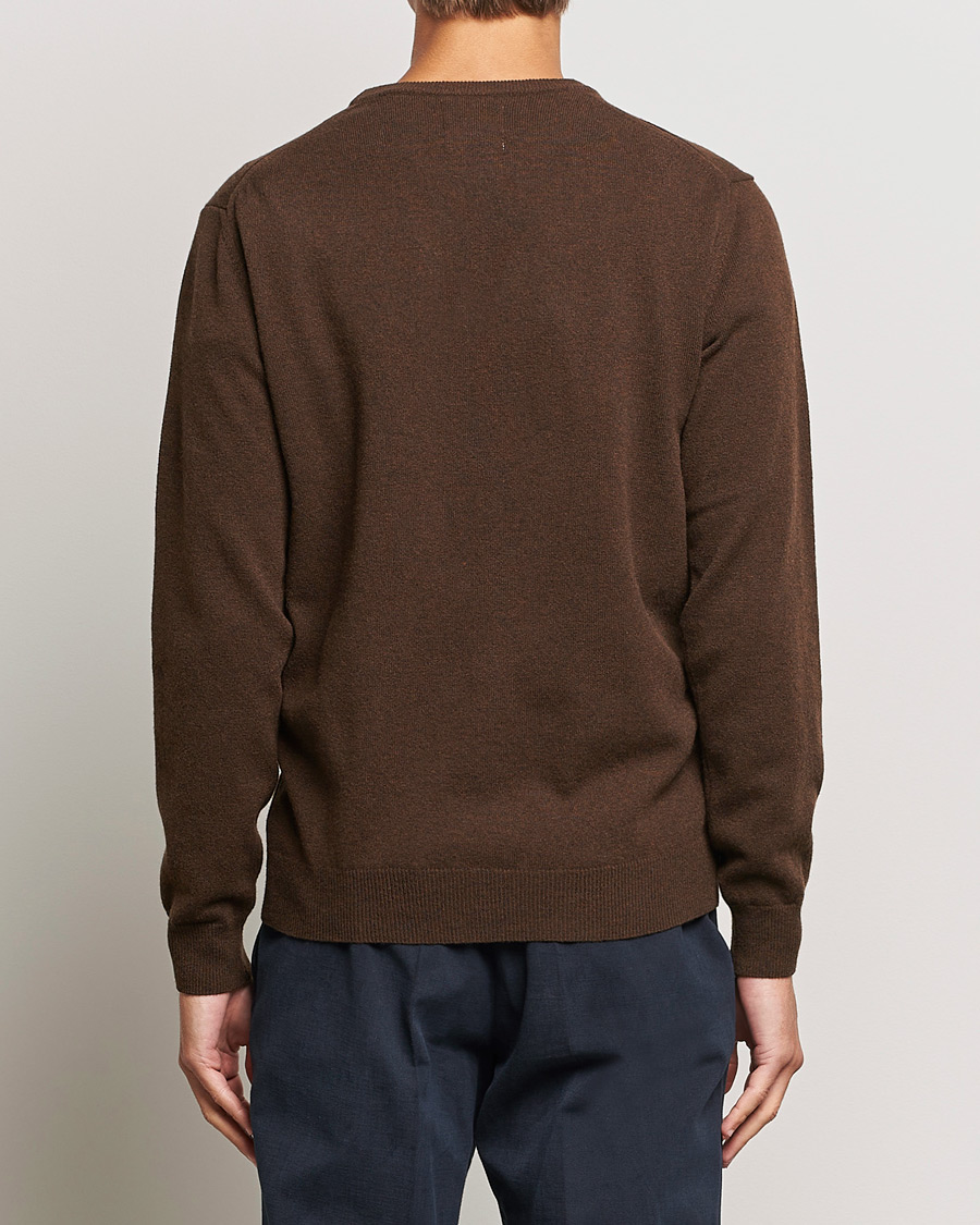 Herren | Pullover | GANT | Lambswool Crew Neck Pullover Dark Brown Melange