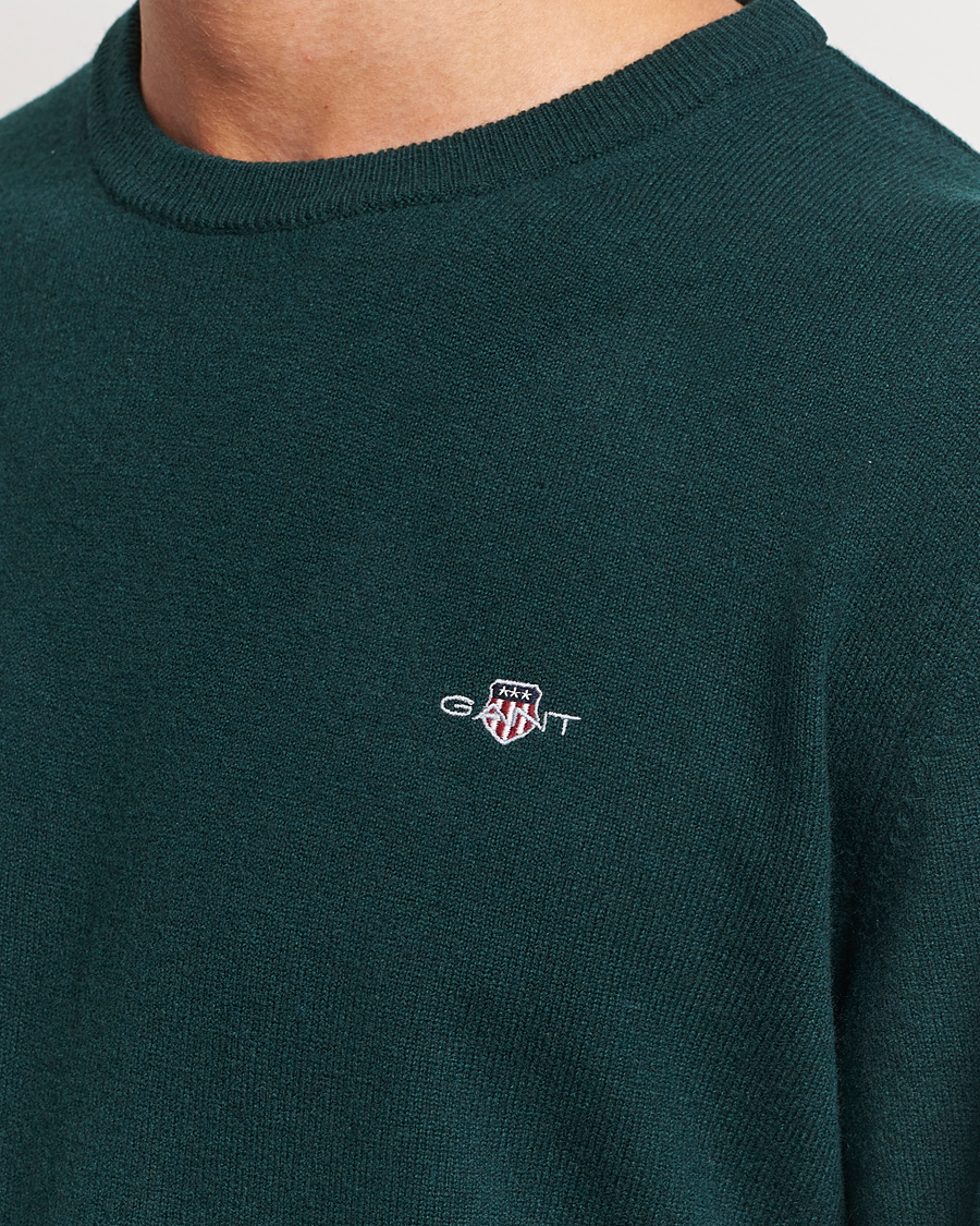 Herren | Pullover | GANT | Lambswool Crew Neck Pullover Tartan Green