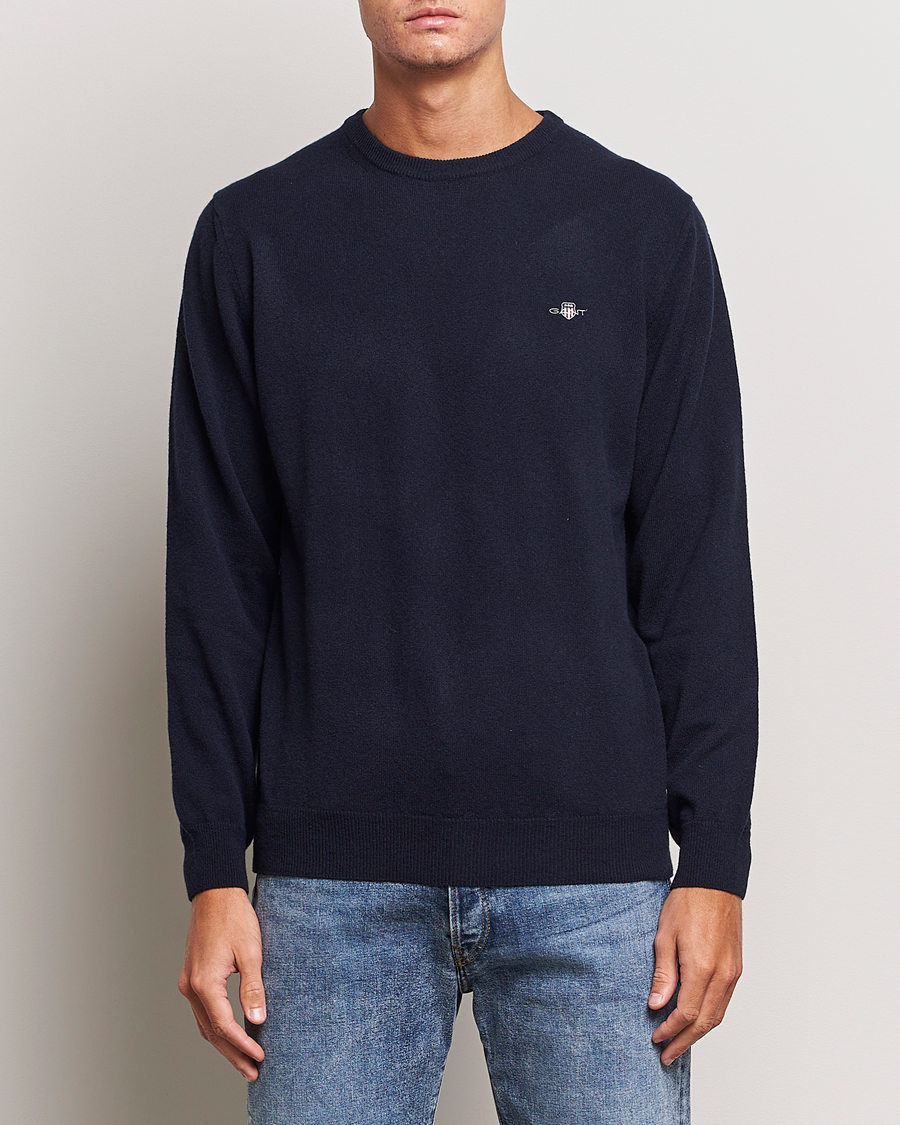 Herren | Pullover | GANT | Lambswool Crew Neck Pullover Marine
