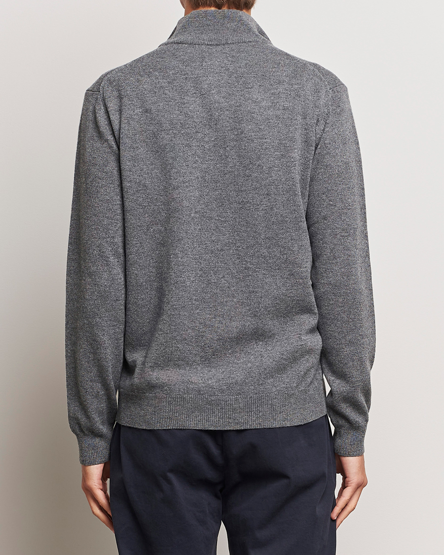 Herren | Pullover | GANT | Lambswool Half Zip Charcoal Melange
