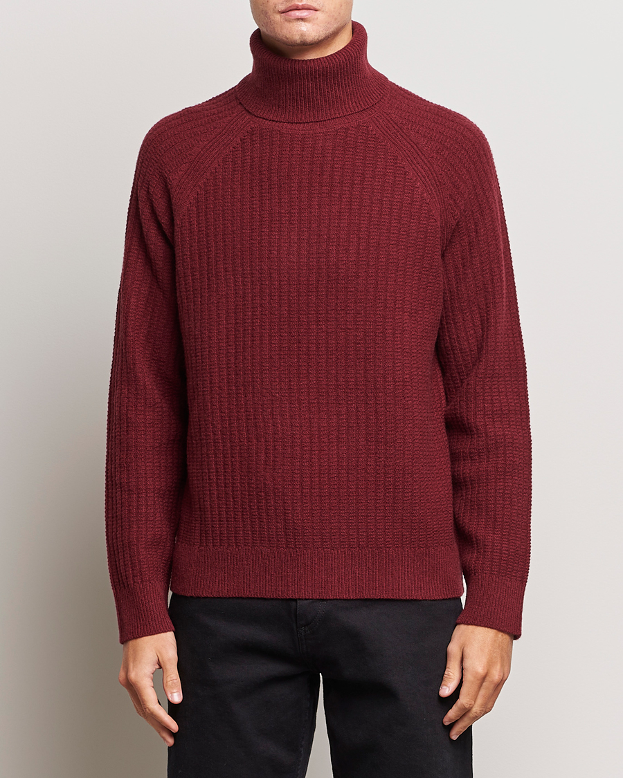 Herren | Pullover | GANT | Lambswool Textured Rollneck Plumped Red