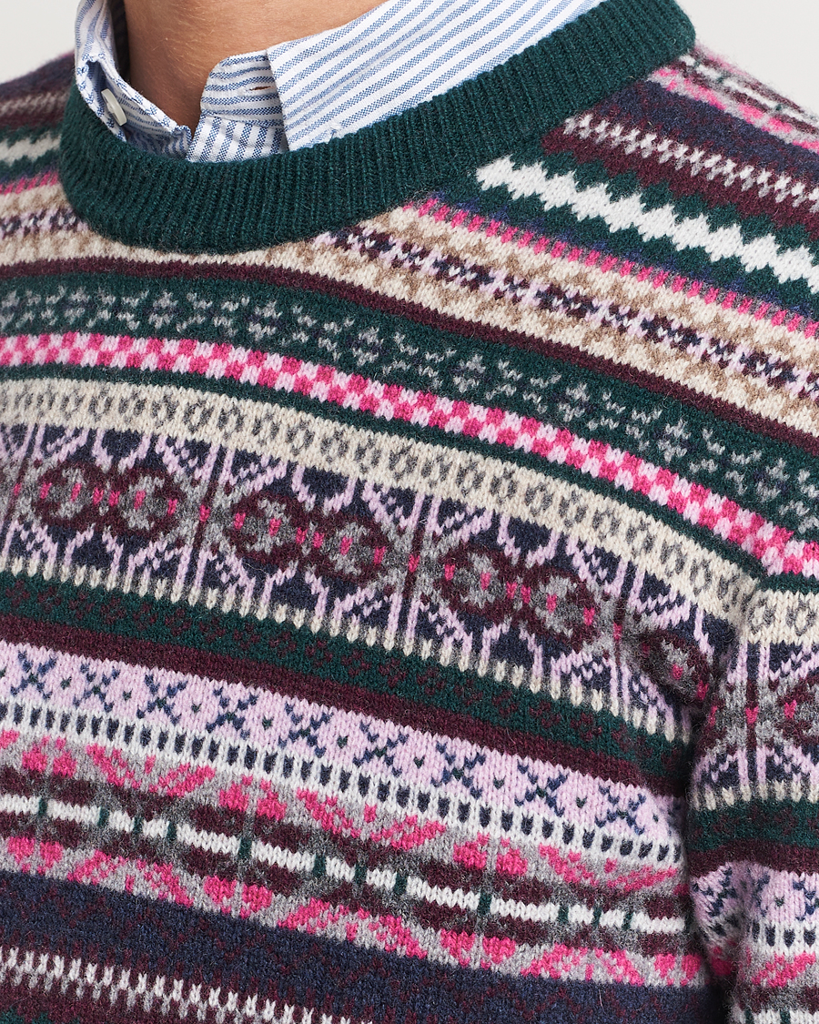 Herren | Pullover | GANT | Wool Fairisle Sweater Tartan Green