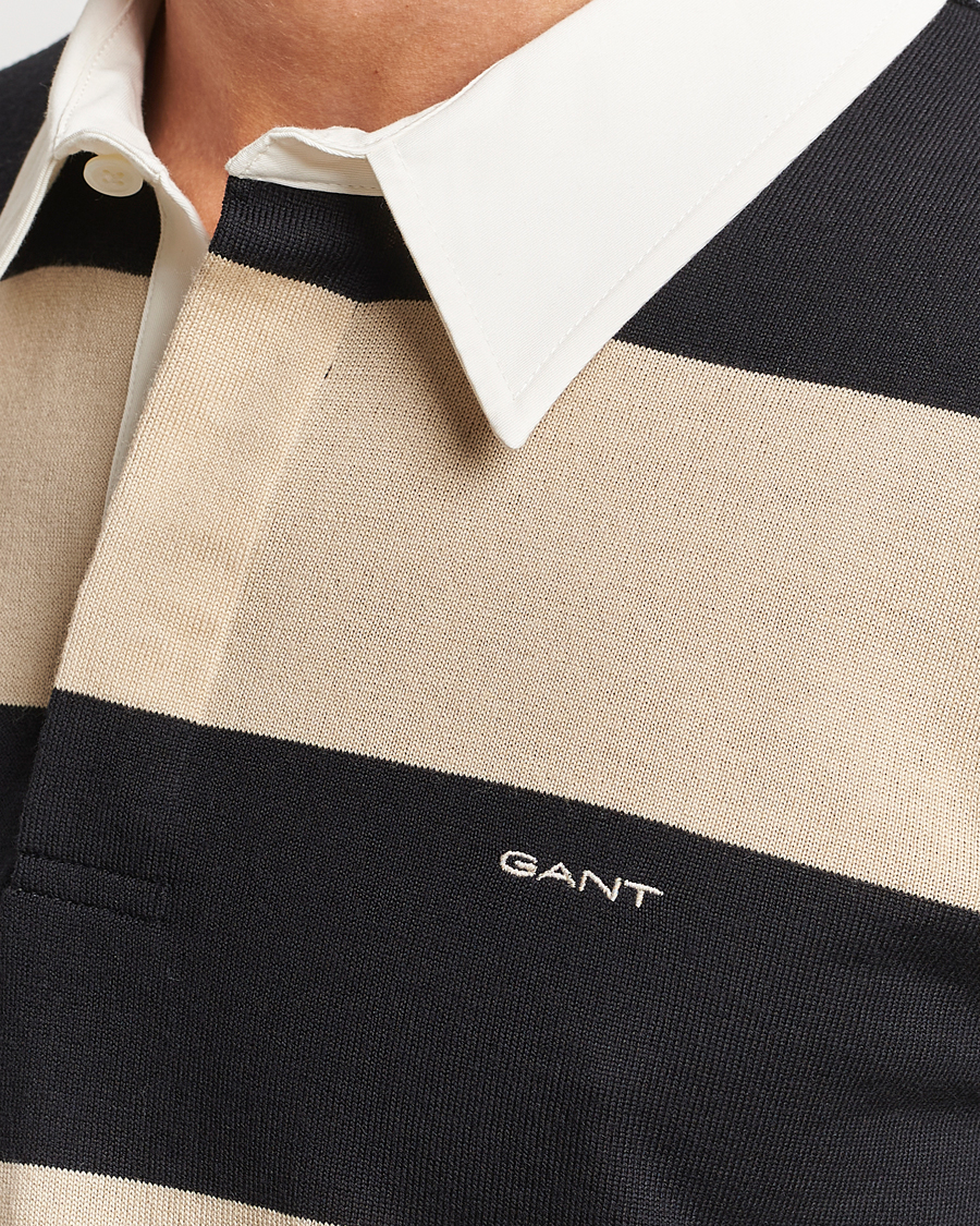 Herren | Pullover | GANT | Barstriped Knitted Rugger Beige/Navy