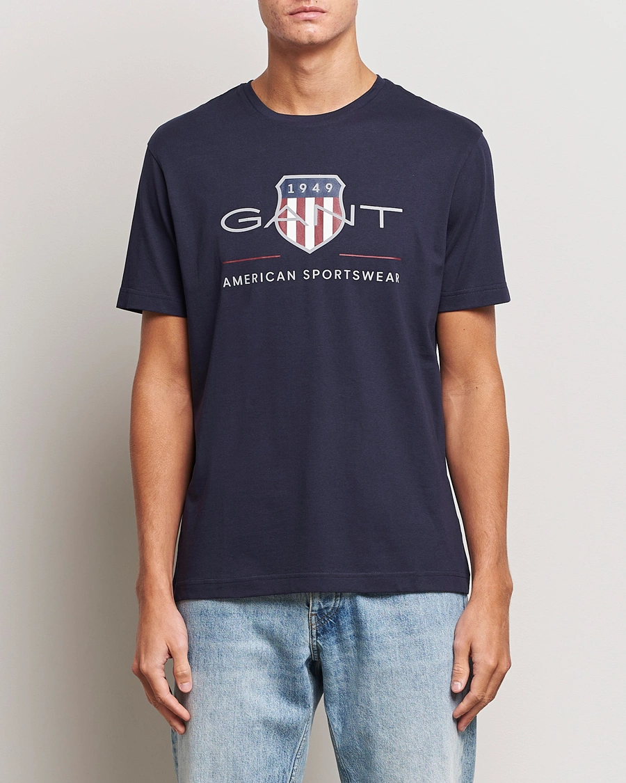 Herren | T-Shirts | GANT | Archive Shield Logo T-Shirt Evening Blue