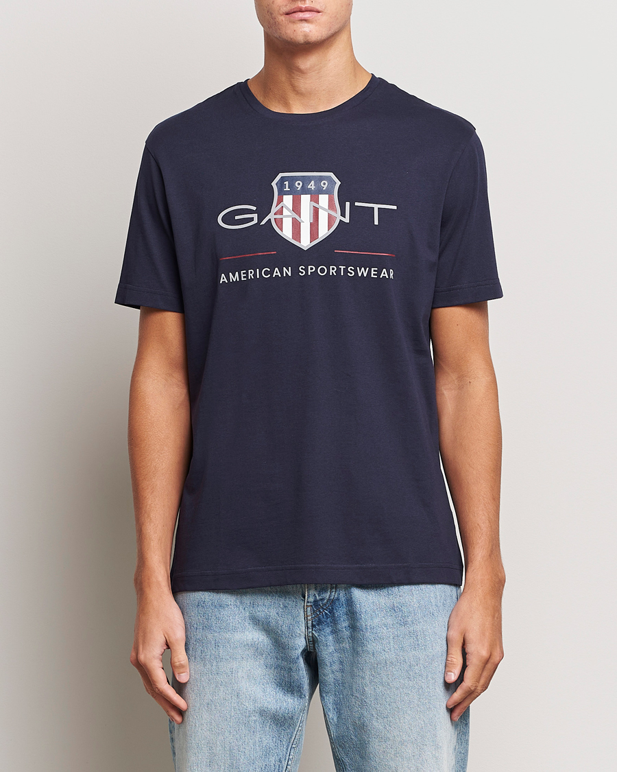 Herren | Sale | GANT | Archive Shield Logo T-Shirt Evening Blue