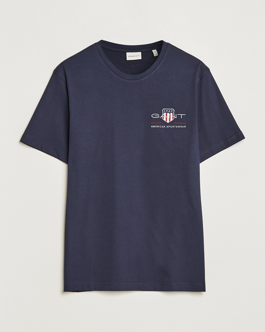 Herren | T-Shirts | GANT | Archive Shield Small Logo T-Shirt Evening Blue