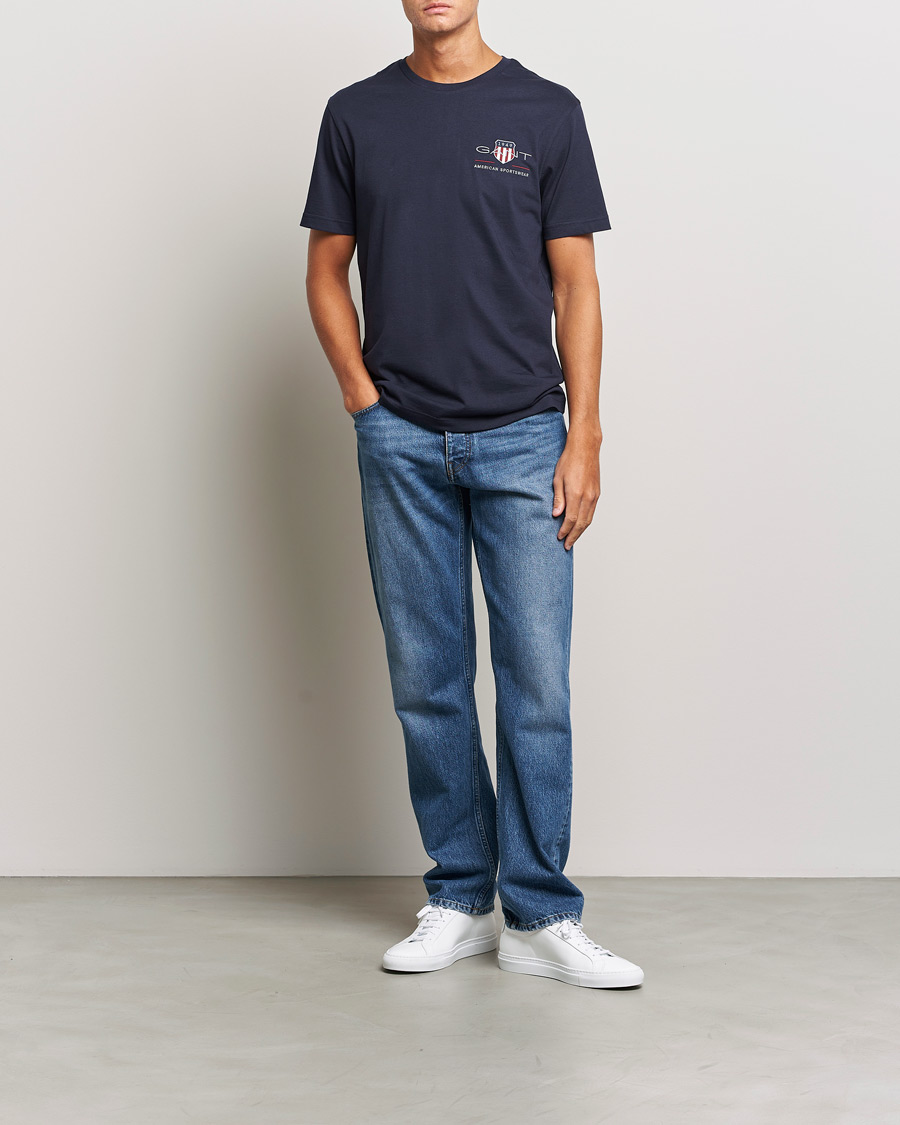 Herren | T-Shirts | GANT | Archive Shield Small Logo T-Shirt Evening Blue