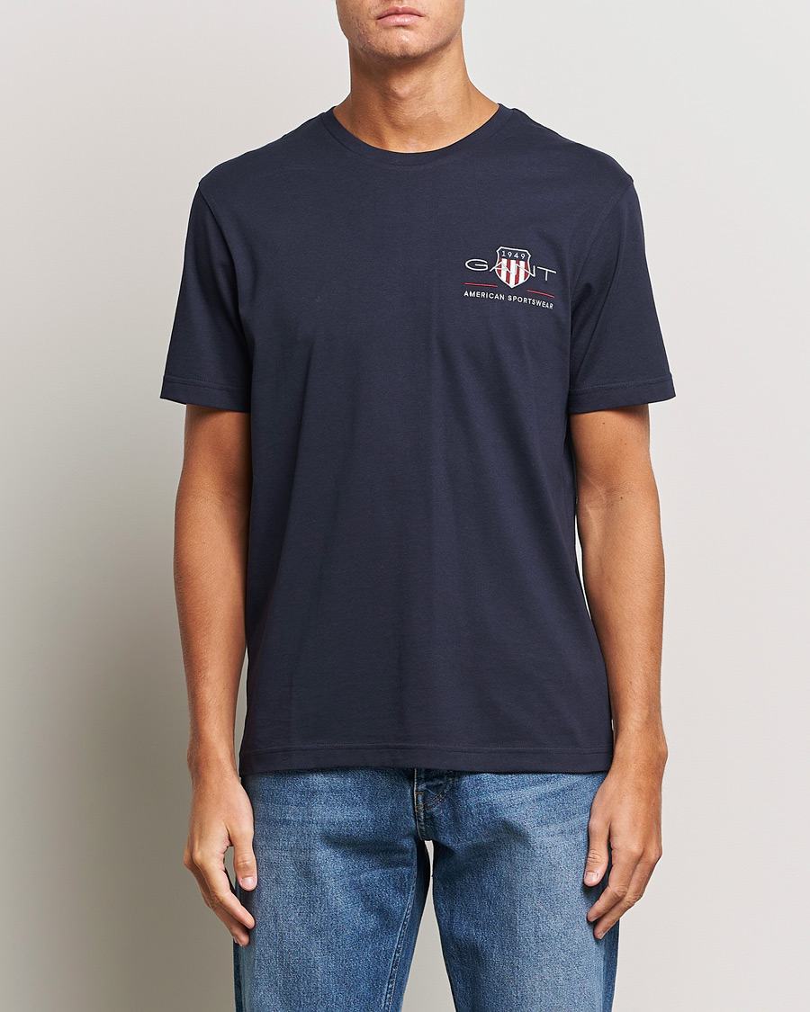 Herren | T-Shirts | GANT | Archive Shield Small Logo T-Shirt Evening Blue