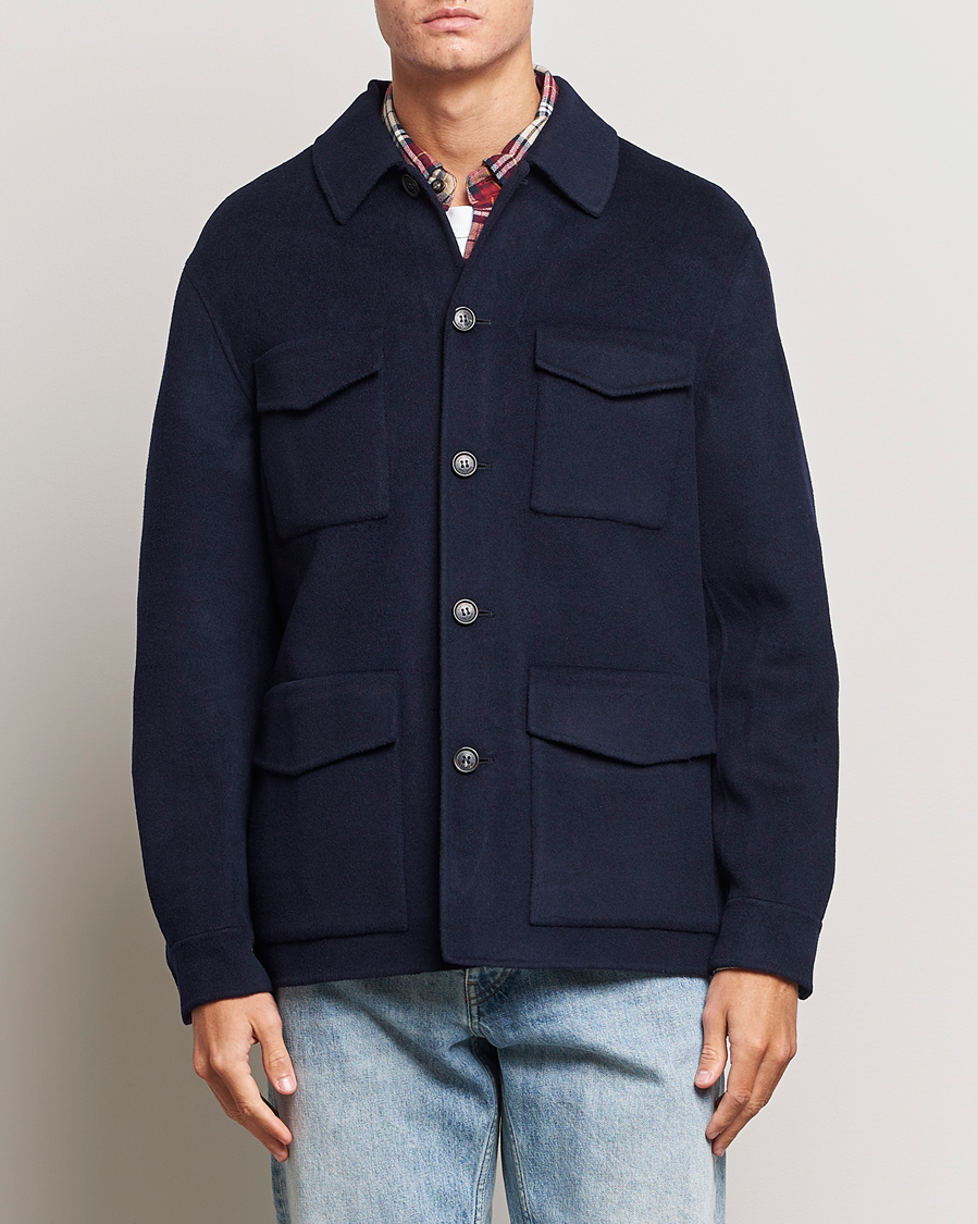 Herren |  | GANT | Wool Pocket Shirt Jacket Evening Blue