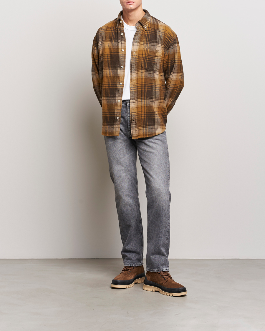 Herren | Hemden | Gant | Relaxed Fit Heavy Flannel Checked Shirt Woody Brown