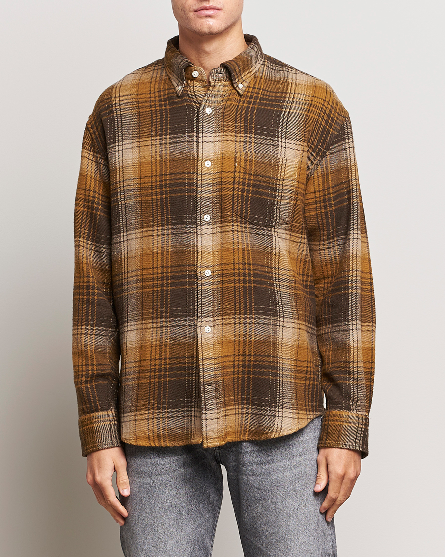 Herren | Hemden | GANT | Relaxed Fit Heavy Flannel Checked Shirt Woody Brown