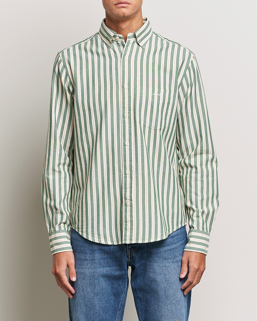 Herren |  | GANT | Regular Fit Archive Oxford Striped Shirt Forest Green