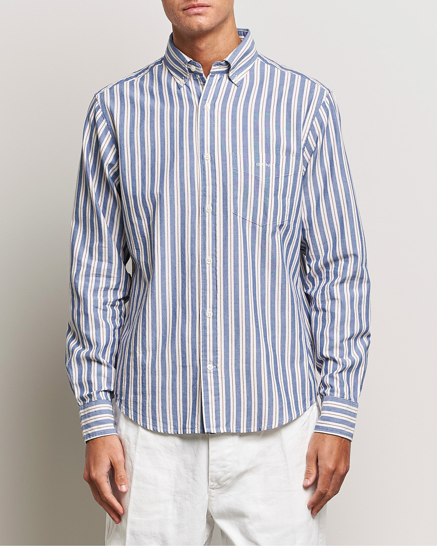 Herren | Hemden | GANT | Regular Fit Archive Oxford Striped Shirt College Blue
