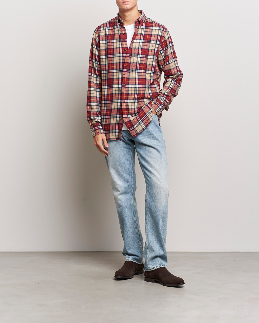 Herren | Hemden | Gant | Regular Fit Flannel Checked Shirt Plumped Red