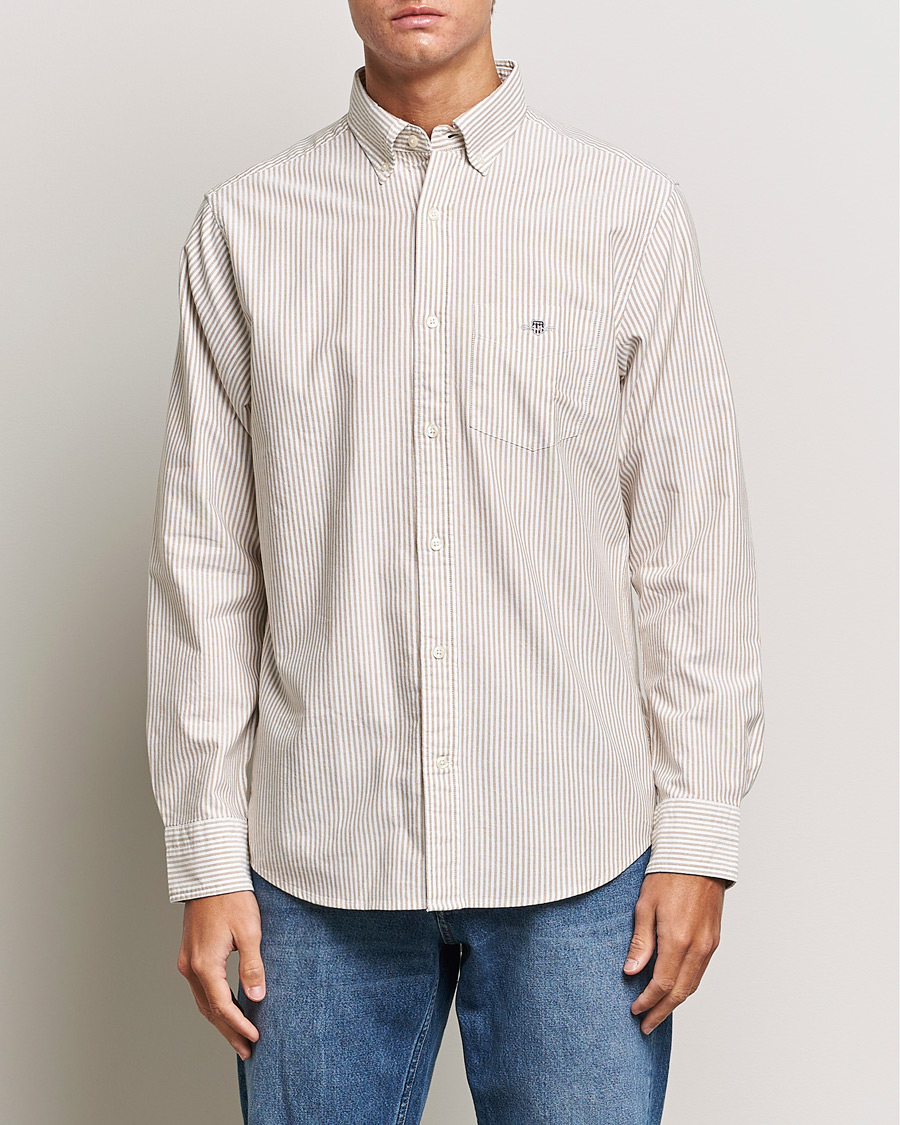 Herren | Hemden | GANT | Regular Fit Striped Oxford Shirt Woody Brown