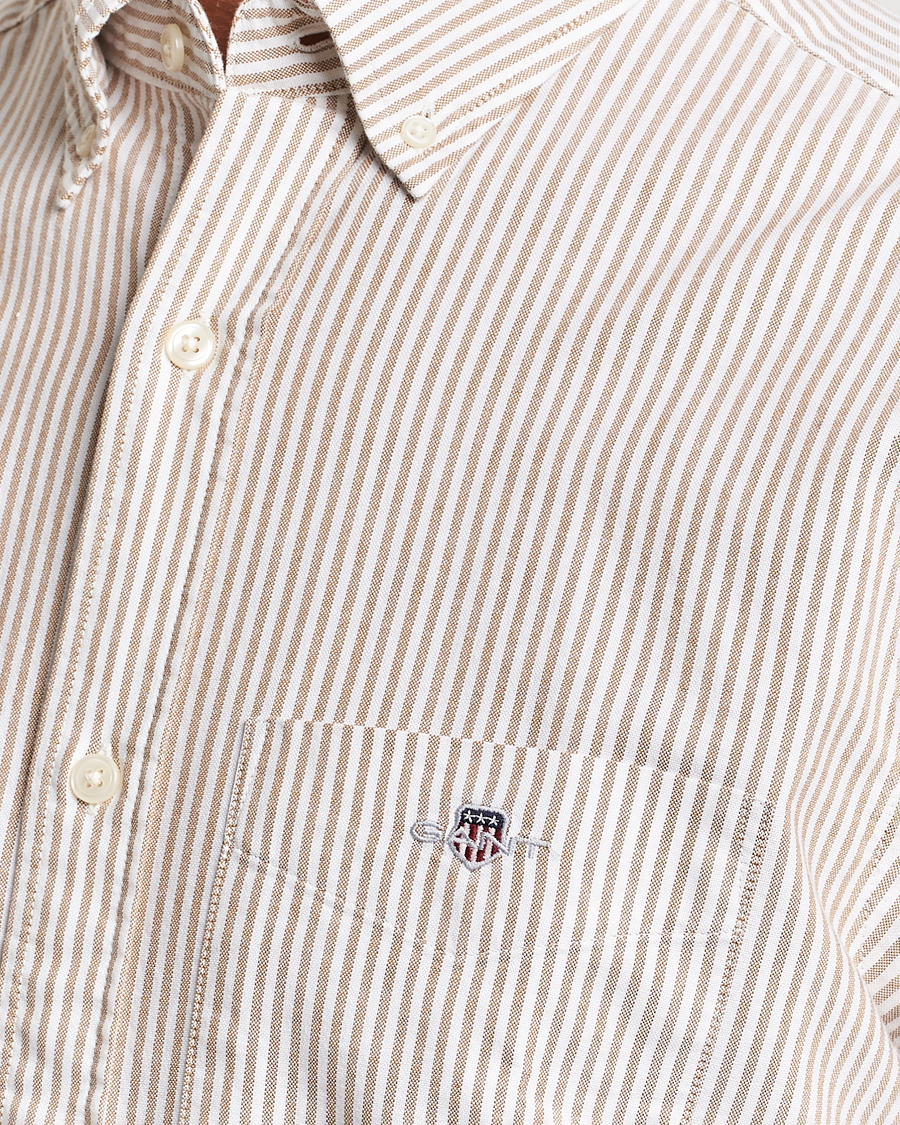Herren | Hemden | GANT | Regular Fit Striped Oxford Shirt Woody Brown
