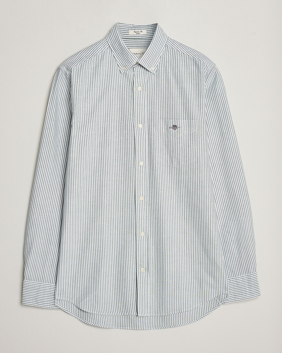 Herren |  | GANT | Regular Fit Striped Oxford Shirt Forest Green