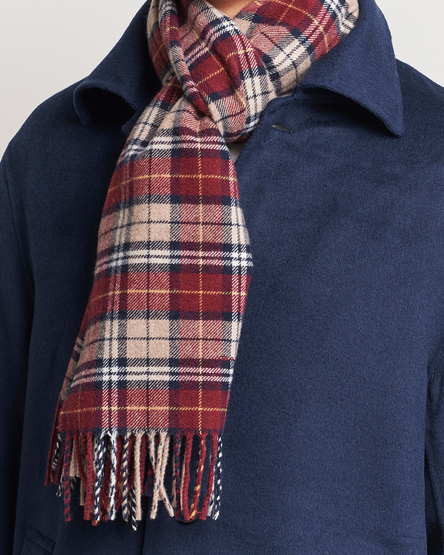 Care GANT Multi Checked Plumped Carl bei Scarf Red Wool of