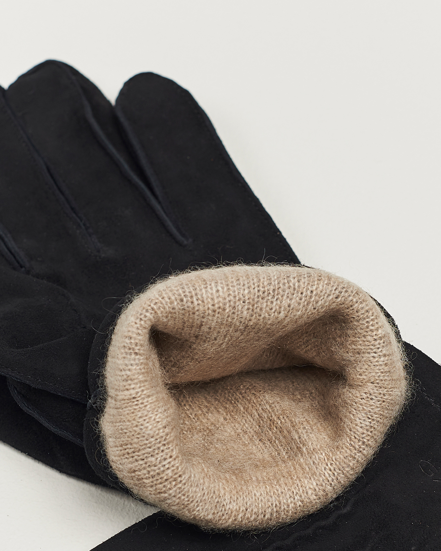 Herren | GANT Classic Suede Gloves Black | GANT | Classic Suede Gloves Black
